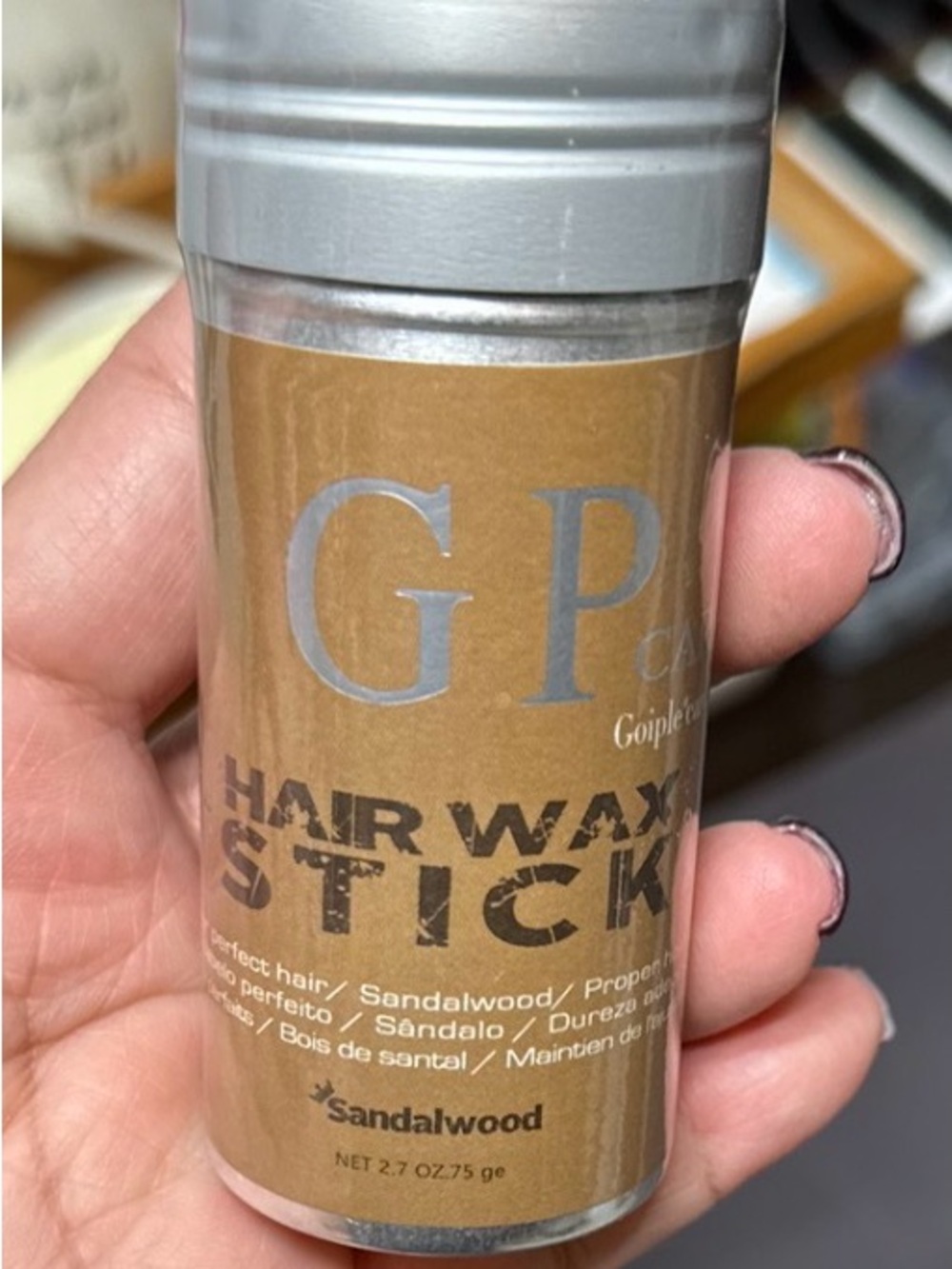 Hair Wax Stick — Sandalwood Scented (Brown)